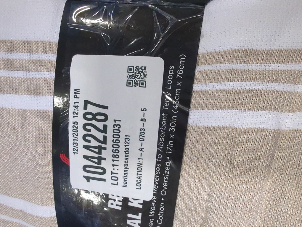 All-Clad Striped Dual Kitchen Towel in Cappuccino 2 pack