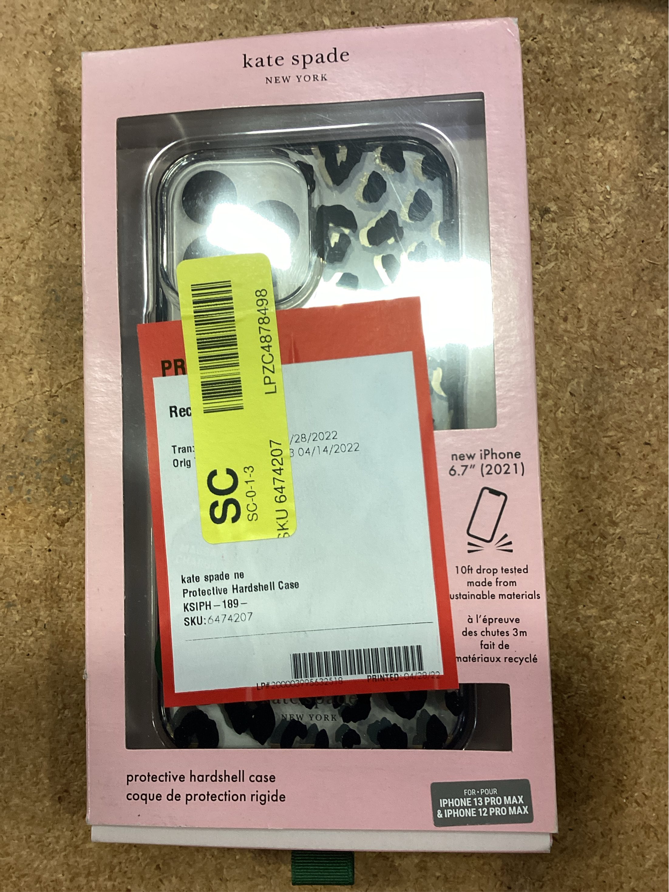 Kate Spade New York Fitted Hard Shell Case for iPhone 13 Pro Max - Leopard