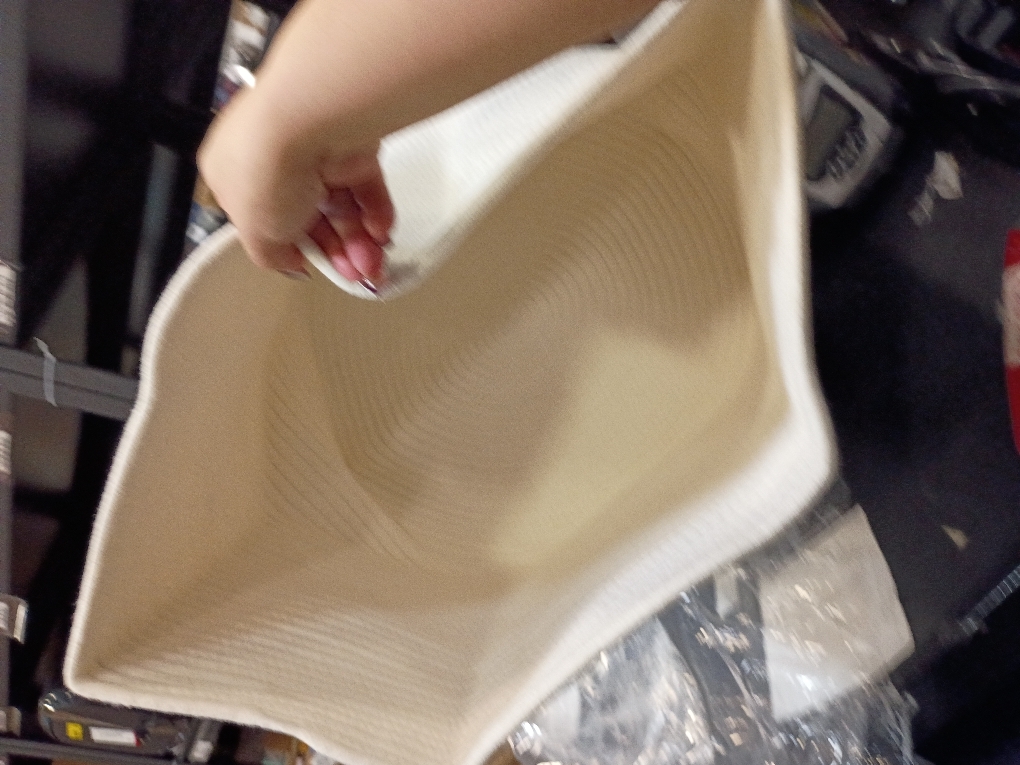 Large Rectangle Blankets Basket Living Room 22x17x12 Woven Cotton Rope Storage Baskets for Nursery Toy Baskets for Kids and Dogs Wicker Laundry Basket Bin for Clothes Towels white