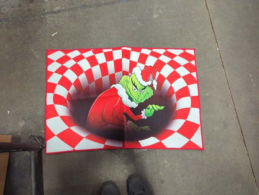 3D Illusion Doormat, Funny Entryway Rug for Christmas Decoration Indoor Outdoor Halloween Welcome Bathroom Kitchen Floor mat (Red