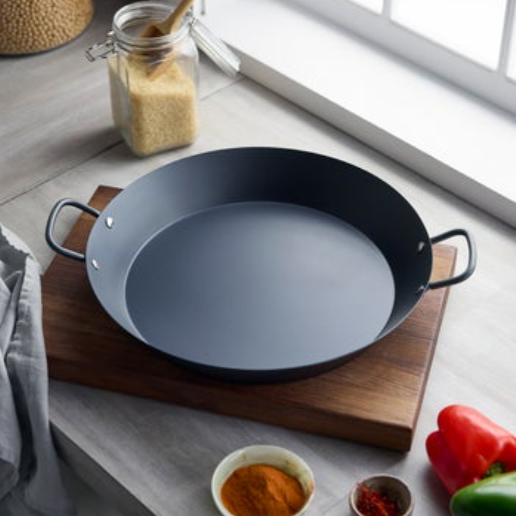 GreenPan 15in Carbon Steel Paella Pan Pre-Seasoned Stovetop Oven Ready Cookware