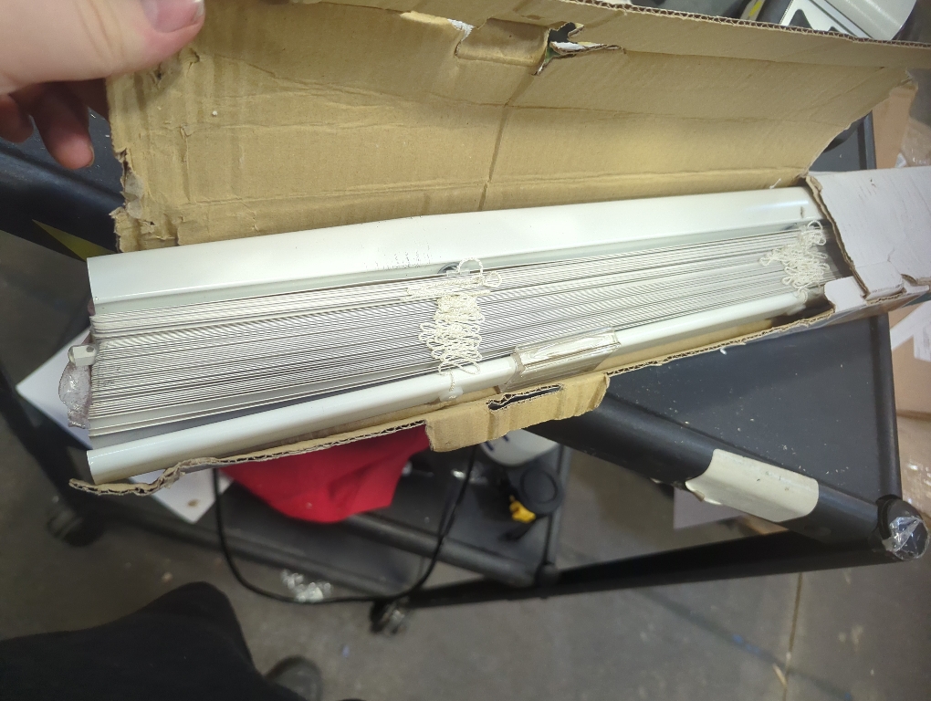 Size 32x48 Color White Cordless Room Darkening 1 in. Vinyl Mini Blind for Window or Door - 32 in. W x 48 in. L