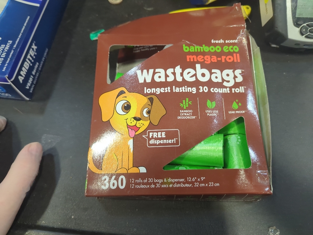 Set of  360 Petkin Bamboo Eco Mega-Roll Waste Bags -