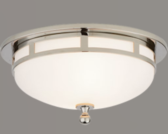 Polished Nickel with Frosted Glass Openwork Small Flush Mount