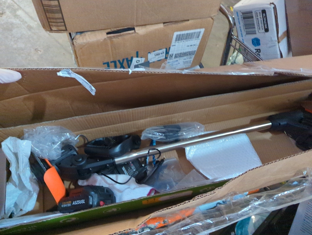 21V Electric Weed Eater, Cordless Brush Cutter Trimmer with Adjustable Pole & Battery-Powered, Lightweight & Low Noise, Foldable 3-in-1 Weed Wacker for Outdoor, Garden and Yard Use