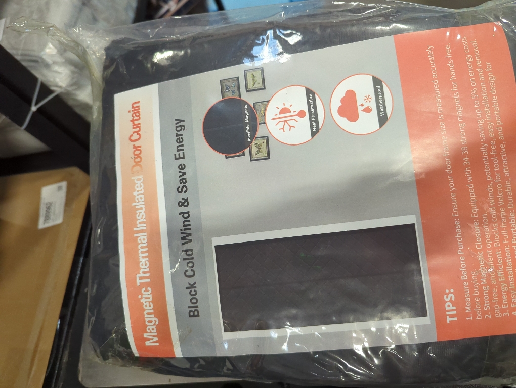 Magnetic Thermal Insulated Door Curtain for 36x 96 Doors, Visible Door Cover for Heat Insulation, Magnetic Closure Thick Blanket for Doorway to Keep Warm in Winter Cool in Summer