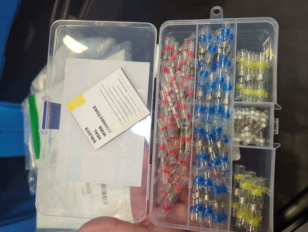 160 Pcs Solder Seal Wire Connectors Kit, Electrical Connectors Heat Shrink Wire Connectors Waterproof Electrical Cable Butt Terminals for Marine Automotive Trailer RV Boat Truck Wiring