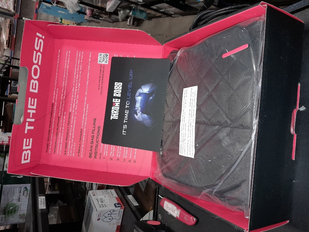 Throne Boss Gaming Bean Bag Chair Cover for Adults with High Back, Black – Floor Gaming Chair Cover, Easy to Clean Fabric, Large Side Pockets, Headphone Hanger, Requires 200 Liters Polystyrene Beans