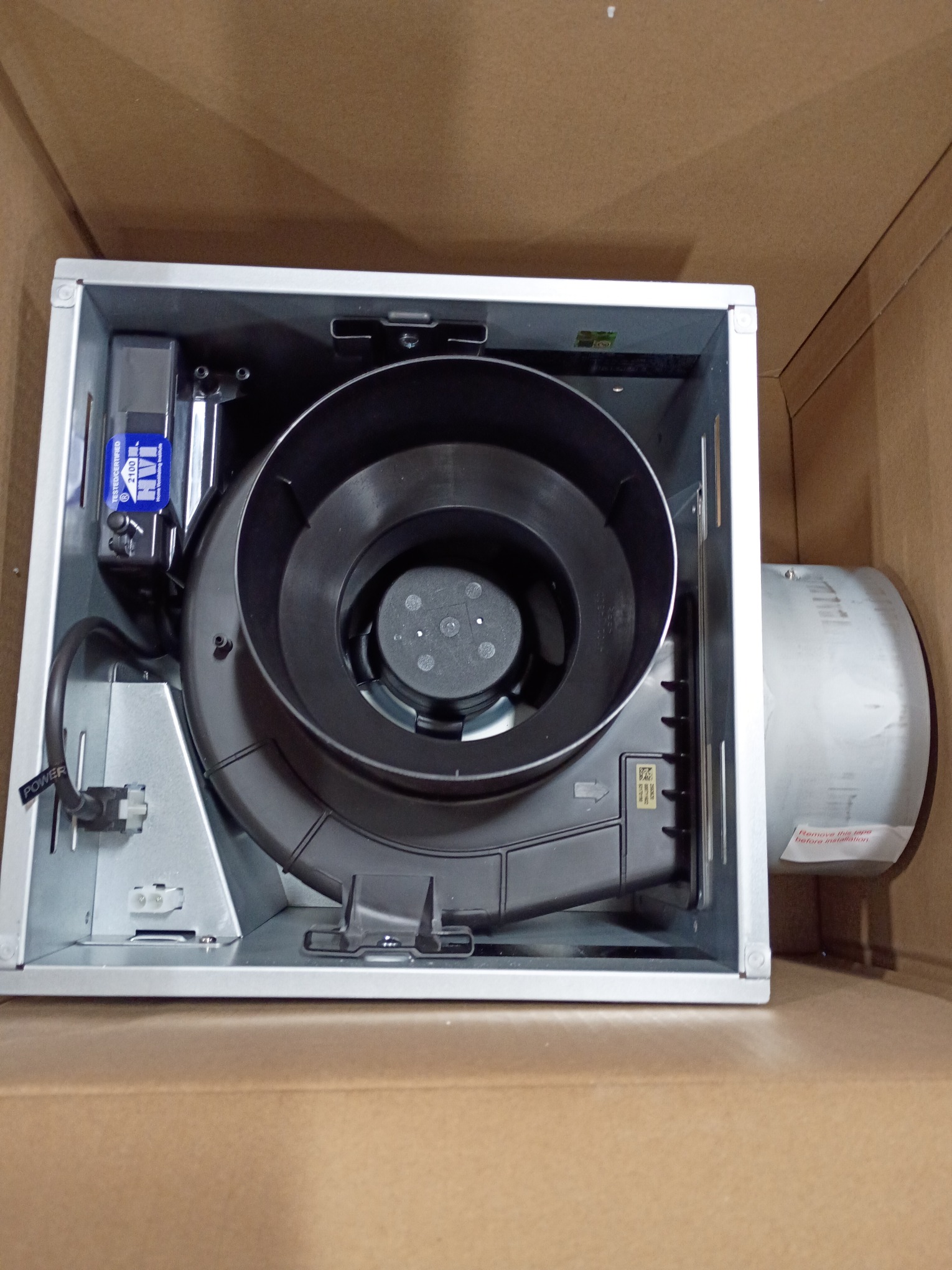 Ventilation Fan with edge-lit LED light (no test)