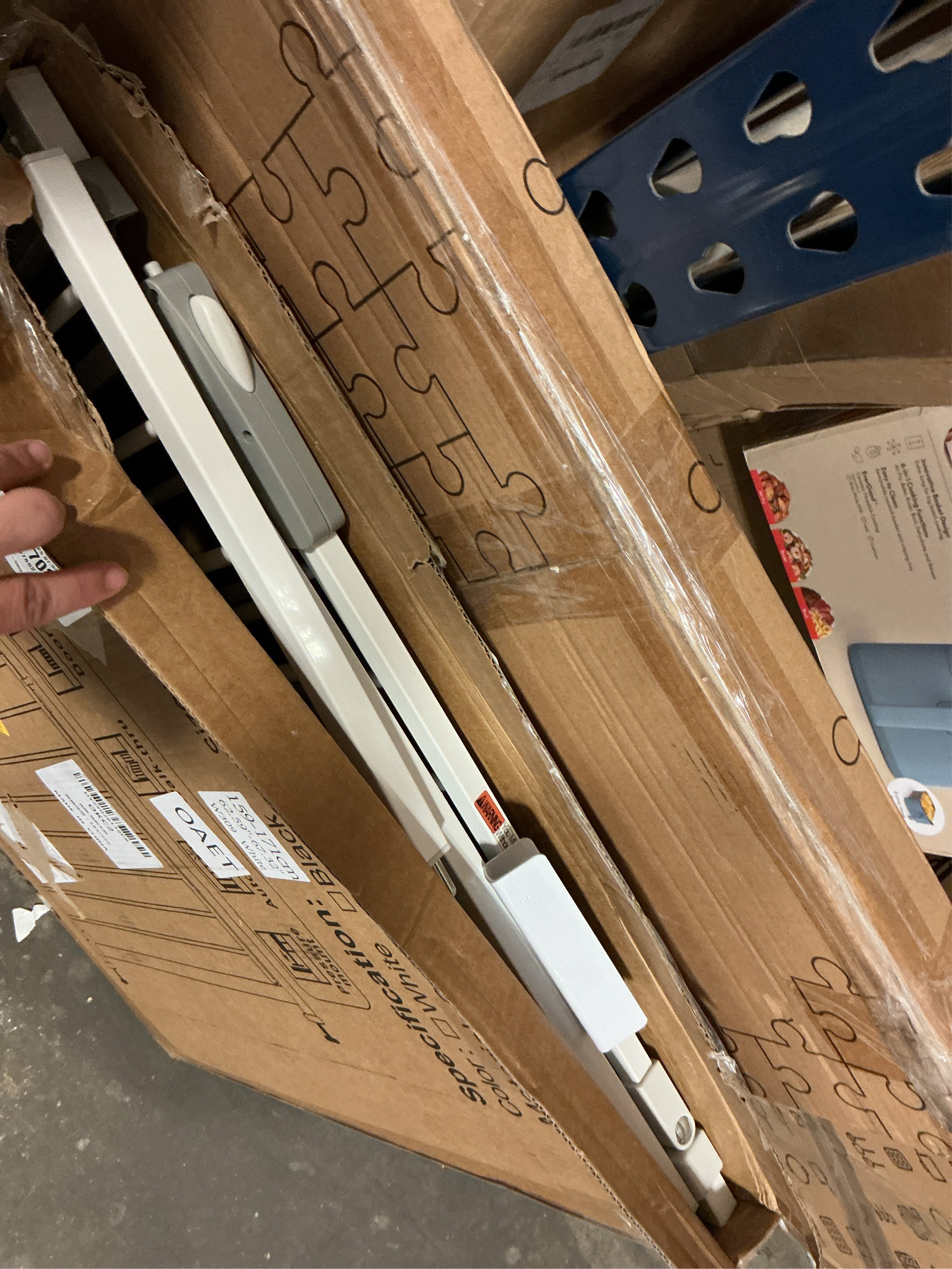 WAOWAO Triple Lock Baby Gate Extra Wide 72.04-76.77 Pressure Mounted Walk Through Swing Auto Close Safety White Metal Dog Pet Puppy for Stairs,Doorways,Kitchen