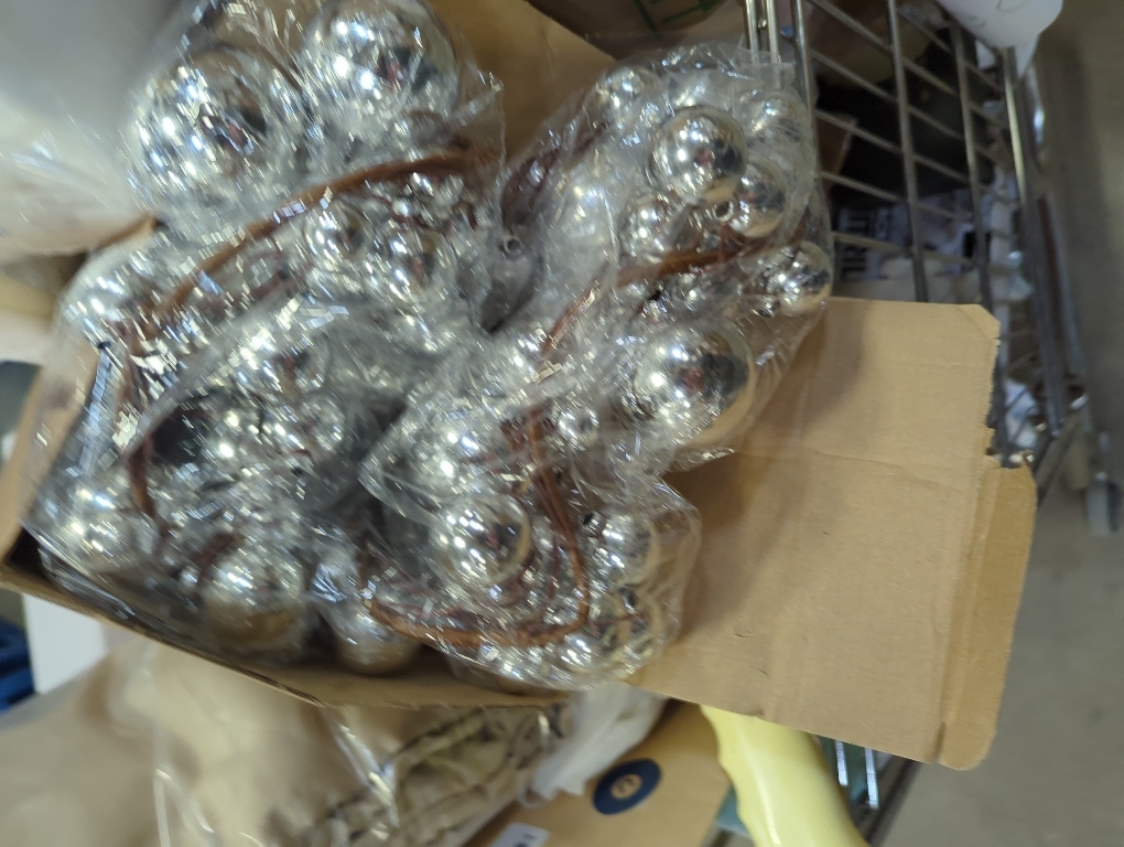 2 Pcs Christmas Ball Garland 6 ft Decoration Accessories(Silver) ball