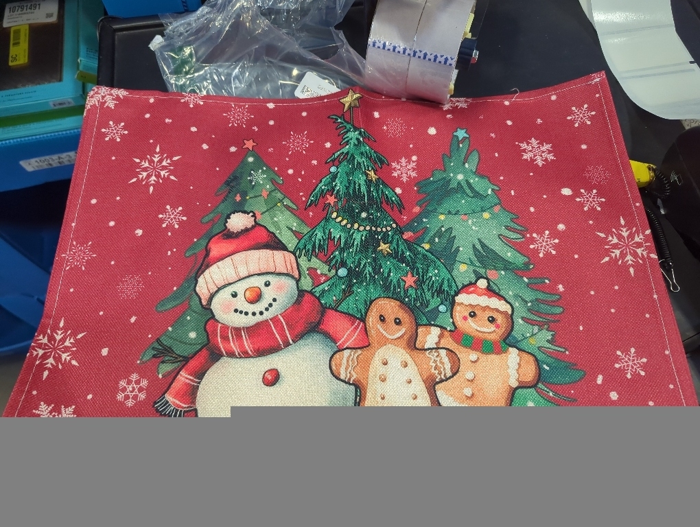 XCHI Winter Red Snowman Gingerbread Man Christmas Tree Xmas Placemats Set of 4 Table Mats for Party Home Kitchen Dining Table Decorations 12x18 Inch