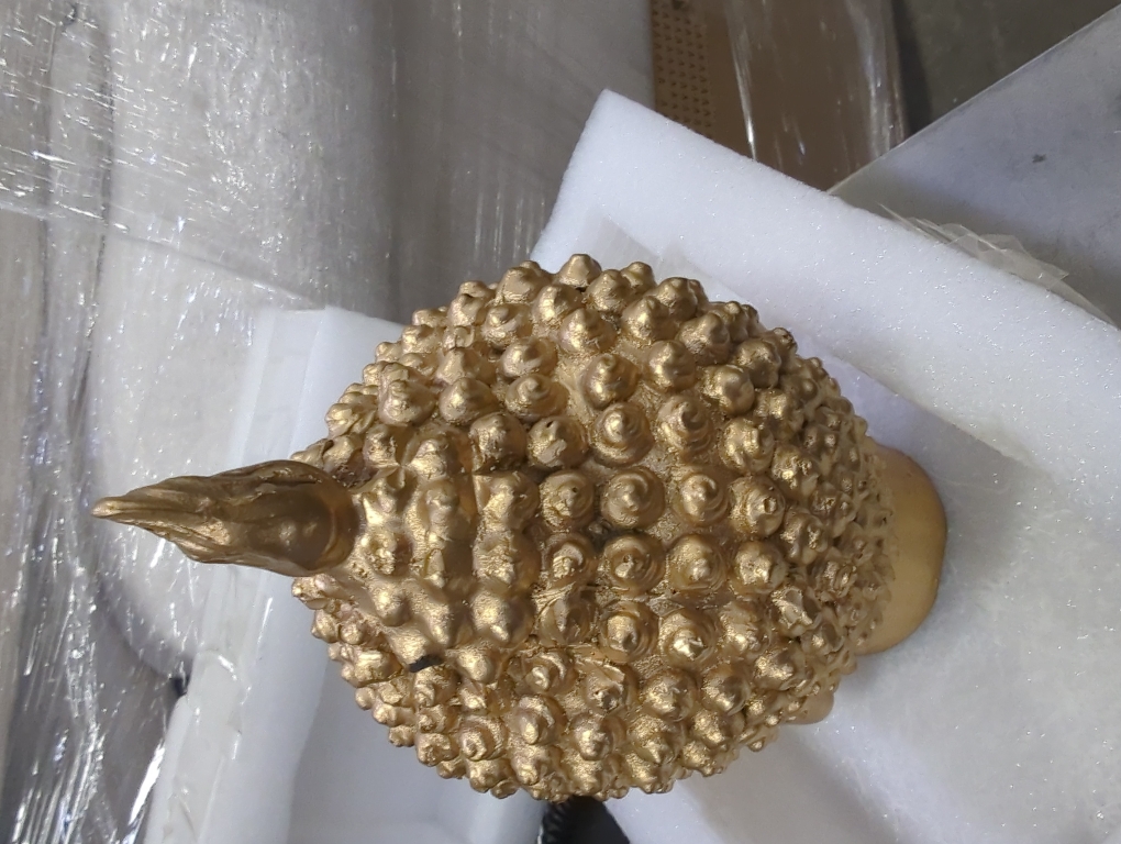 eSplanade Buddha Head Statue for Home Decor | Resin Buddha Face Showpiece for Living Room, Meditation, Office Table Desk, Shelf | Tibetan Buddhist Idol | Zen or Yoga Figurine Gifts | Golden, 9 Inch