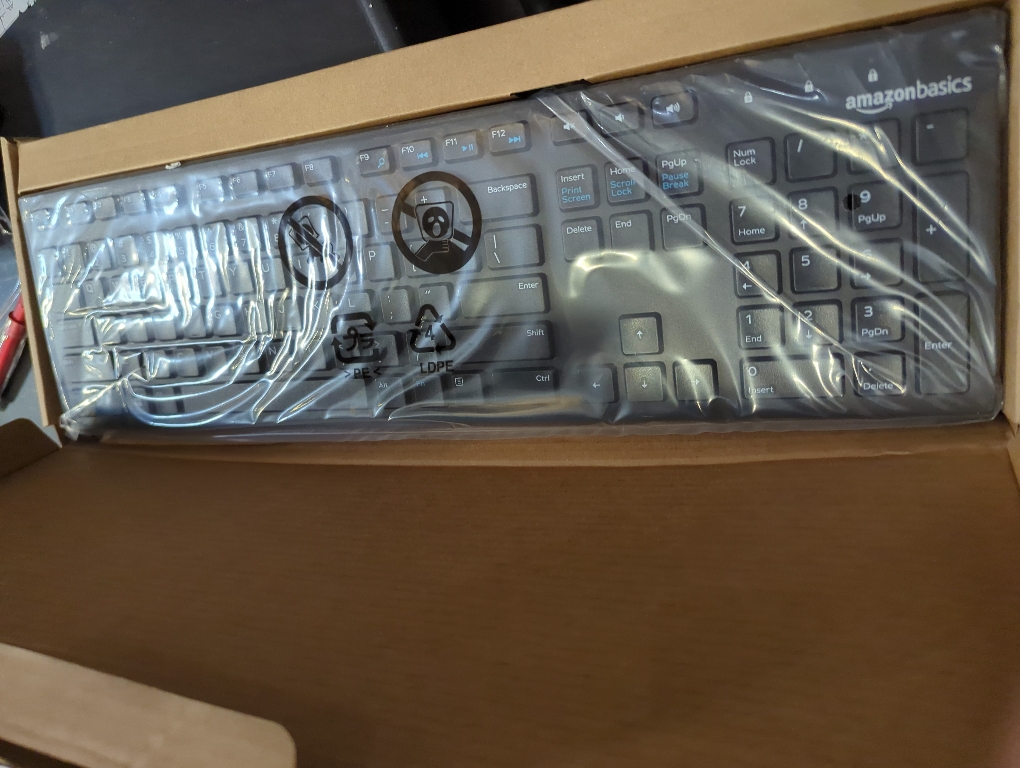 Amazon Basics Wired QWERTY Keyboard, Full-Sized, Black