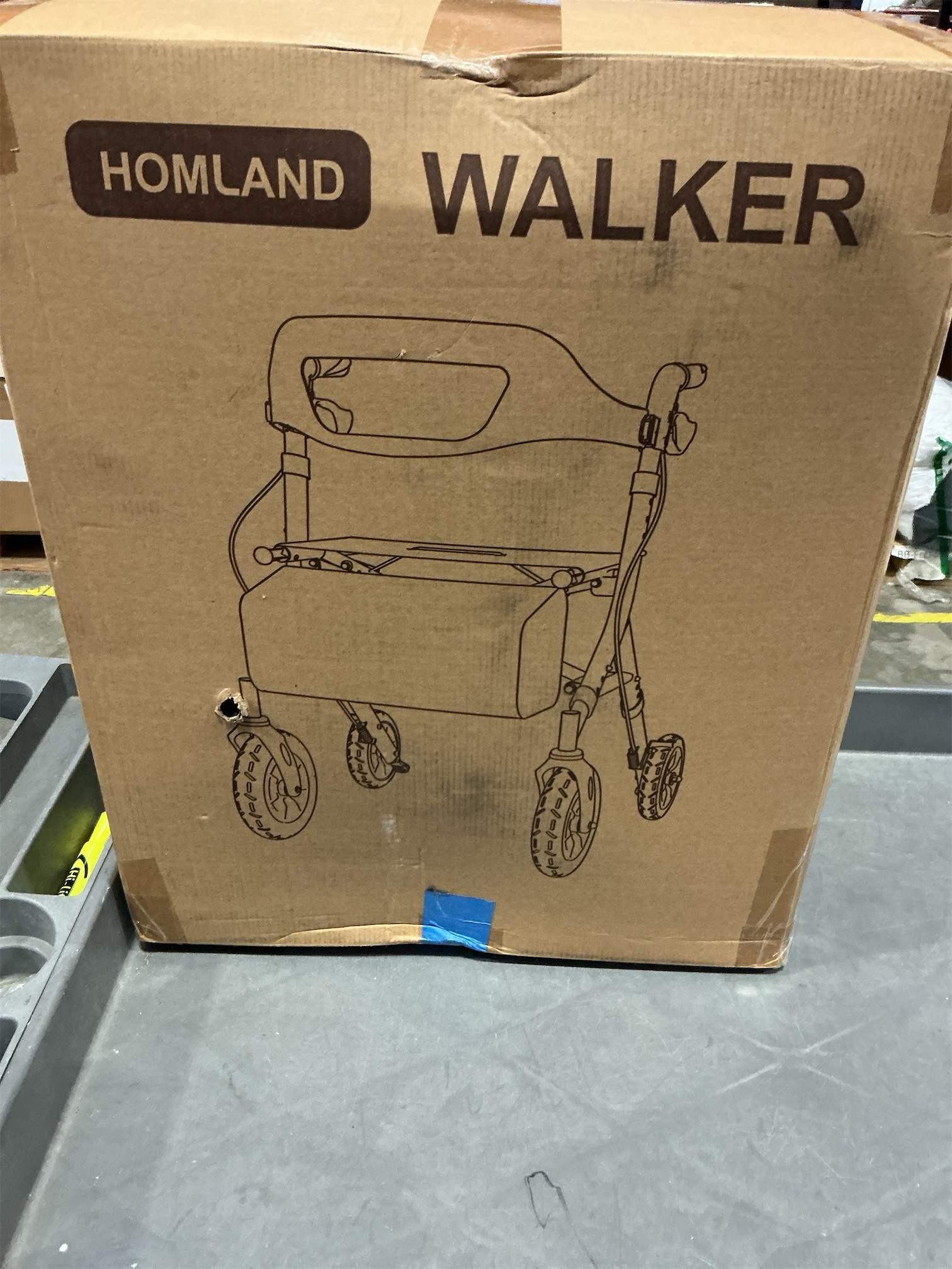 HOMLAND Foldable Rollator Walkers with Seat for Seniors, 8'' Big Wheels, 350 lb. Weight Capacity, Adjustable Handles and Seat Height, Lightweight Rolling Walker,‼️maroon and black‼️