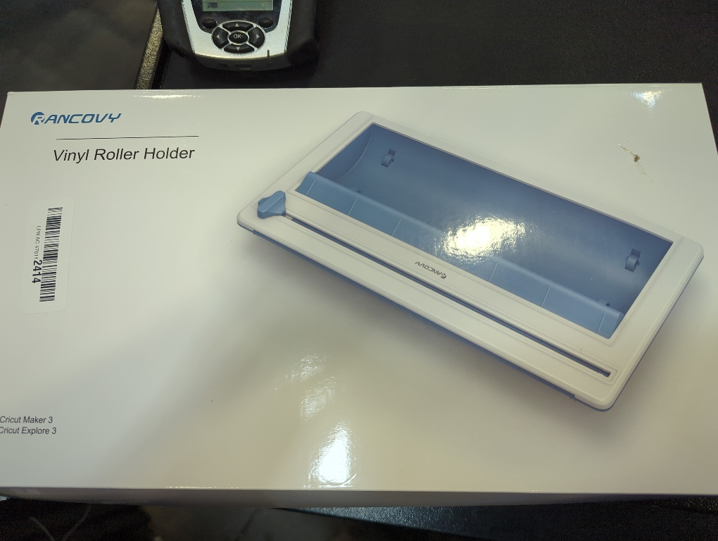 Blue and White RANCOVY Vinyl Roll Holder with Trimmer for Cricut Maker 3 and Cricut Explore 3, Perfect for Clean Precise Cuts of Smart Vinyls and Heat Transfer Vinyl Iron On