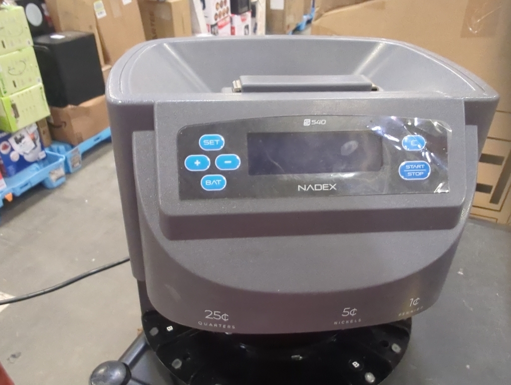 Nadex S540 Pro | Coin Counter, Sorter, and Wrapper | Sorts up to 300 Coins Per Minute | Comes with 48 Preformed Wrappers (Gray)