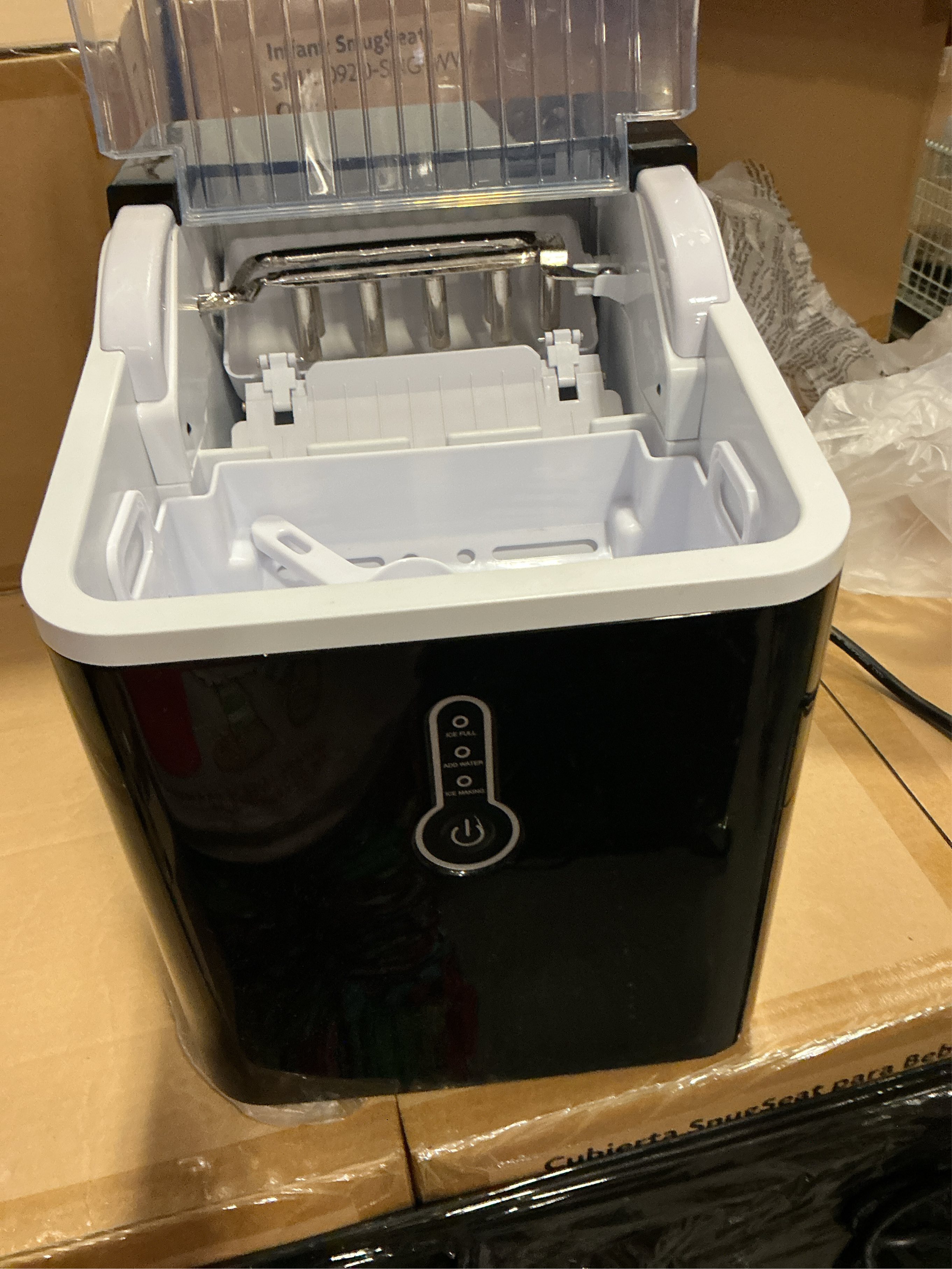 ZAFRO Ice Maker Countertop with Self-Cleaning, 26Lbs/24Hrs, 9 Cubes Ready in 8 Mins, One-Click Operation, Compact Portable Ice Maker with Ice Scoop/Basket for Home/Kitchen/Office/Bar, Black