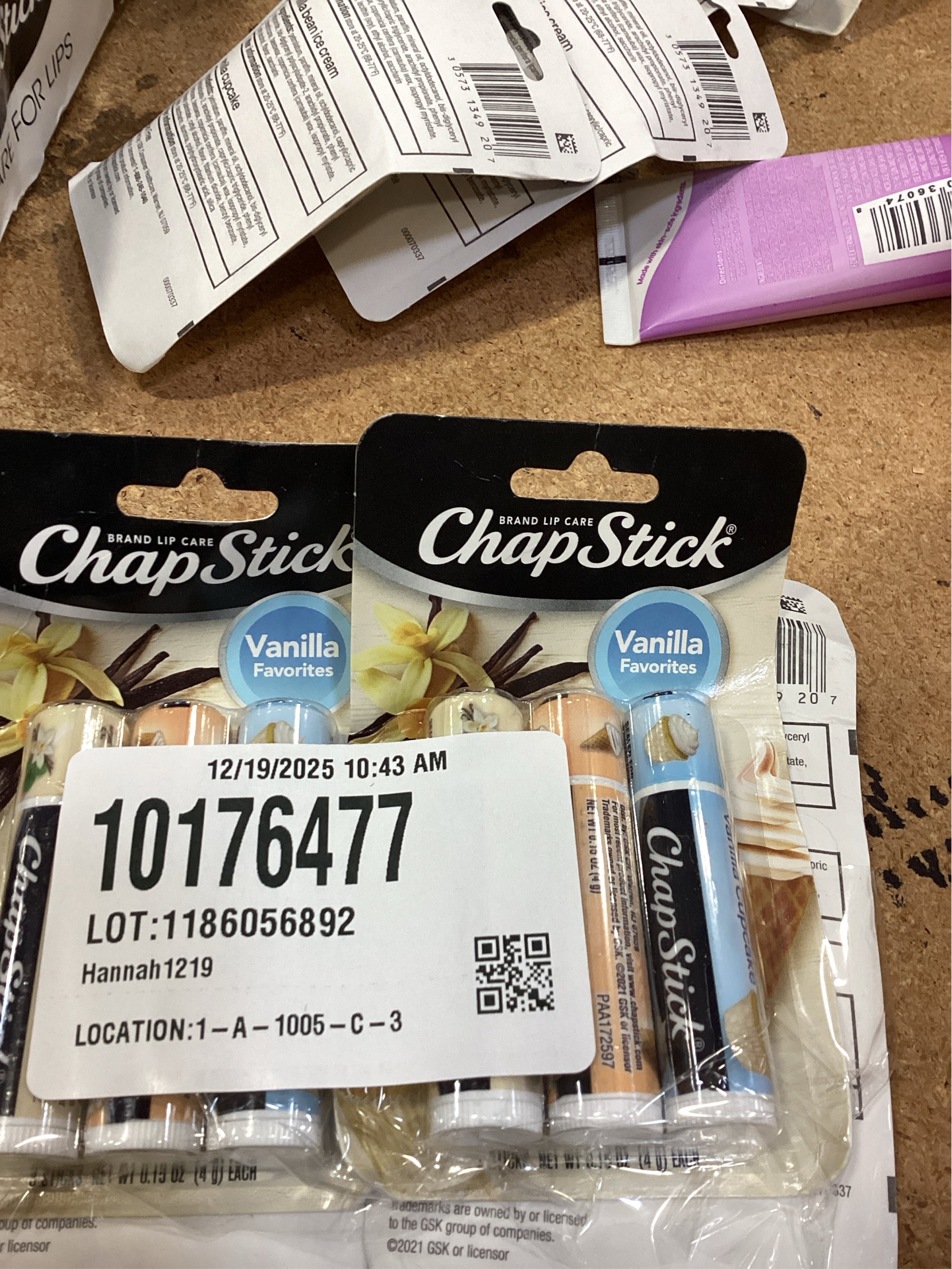 Chapstick Vanilla Favorites Lip Balm - Vanilla Mint, Vanilla Cupcake and Vanilla Bean Ice Cream Flavored - 4 pack