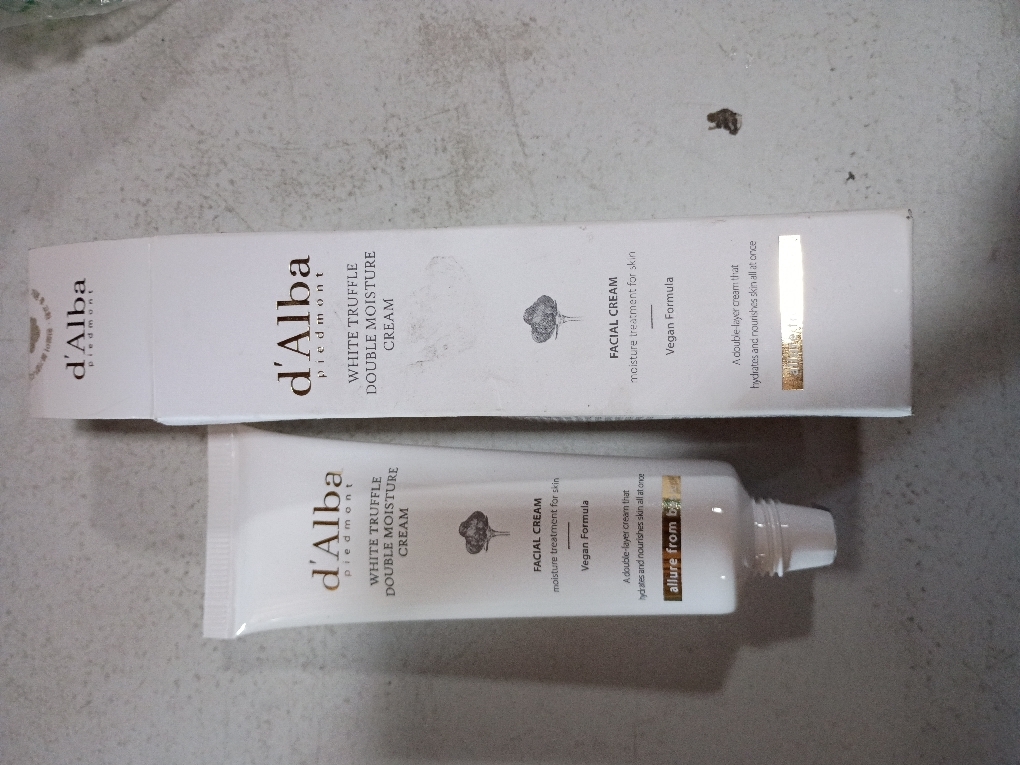 d'alba Piedmont White Truffle Double Moisture Cream, 2-in-1 Face Moisturizer, Vegan Skincare, Vegan Collegen, Skin Firming, Tightening, Dual Formula in ONE tube, Korean Skincare (2.02 oz)