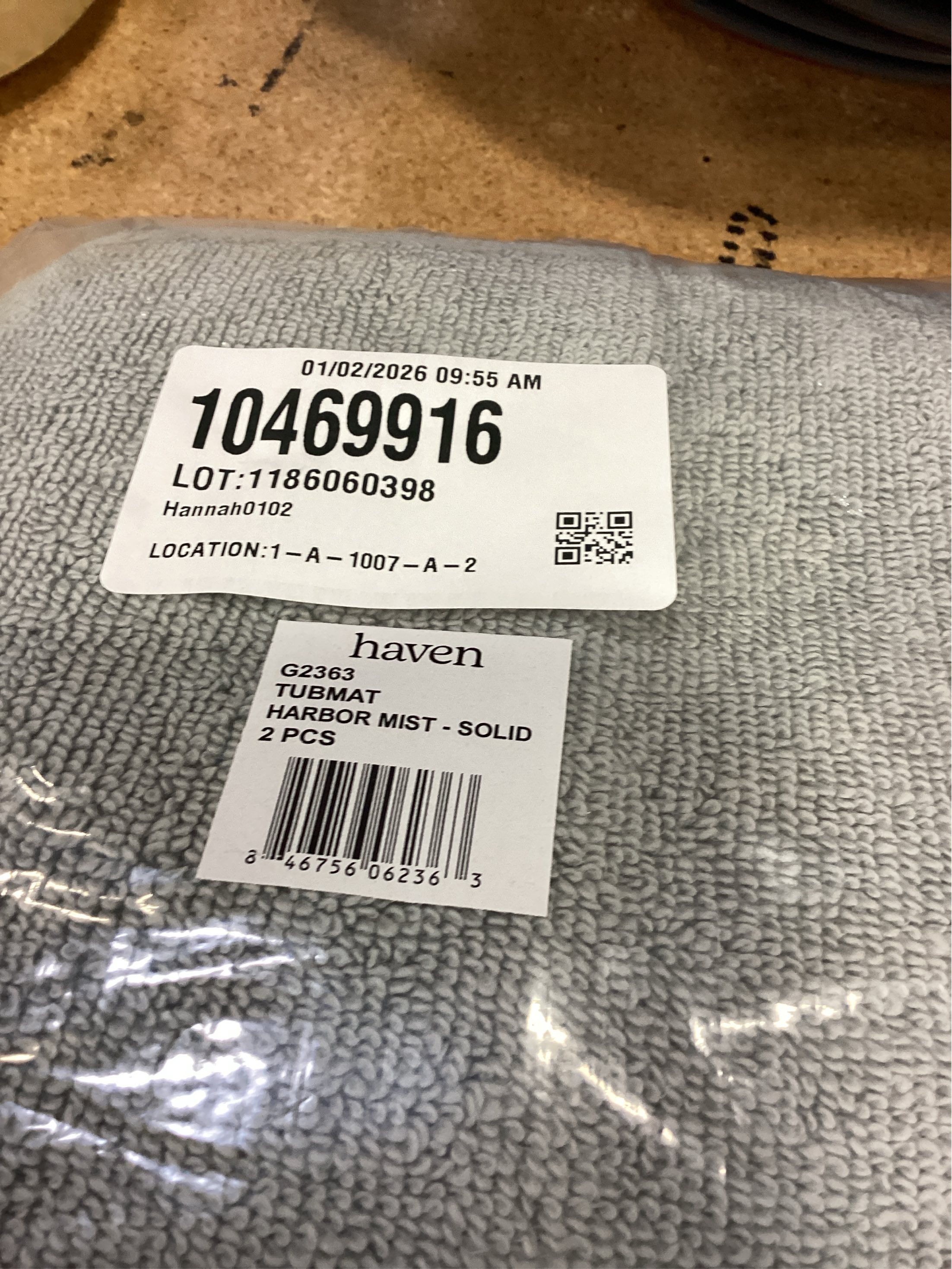 Haven Organic Cotton Terry 21 X 34 Bath Mat in Harbor Mist Grey 2 pack