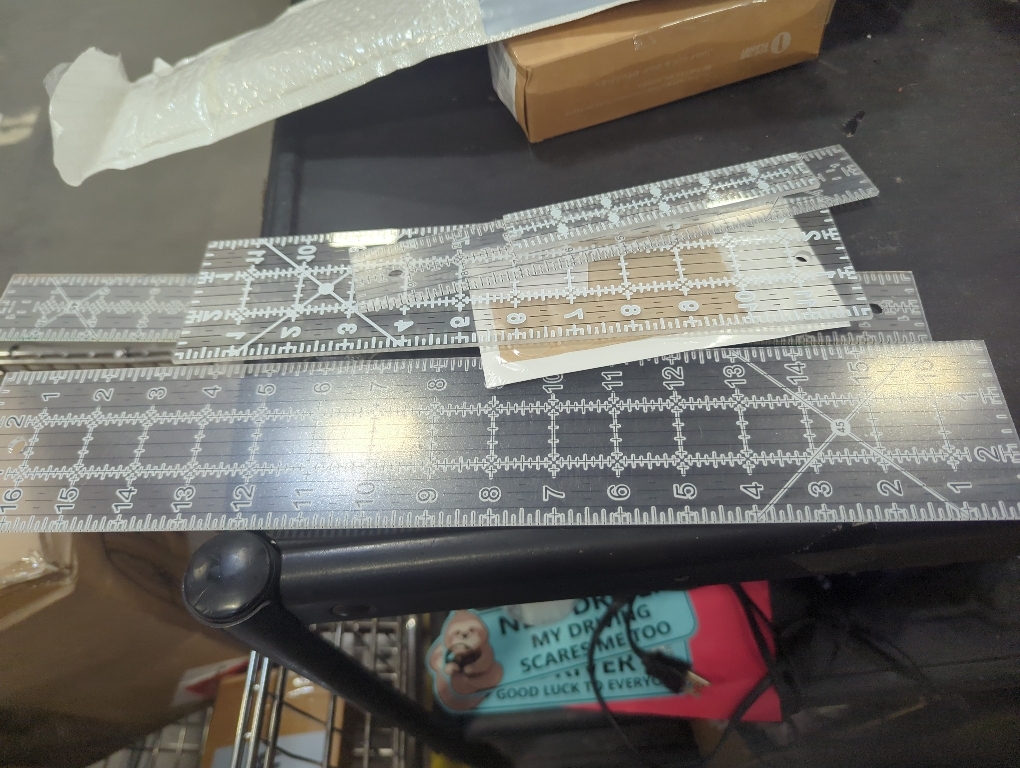 Sewing Ruler,5 Piece Quilting Rulers,3 x17 Inch,1.5 x17 Inch,3 x12 Inch,1.5 x10 Inch,1 x6 Inch,Acrylic Ruler,Cutting Ruler with Non-Slip Rings (Black and White)