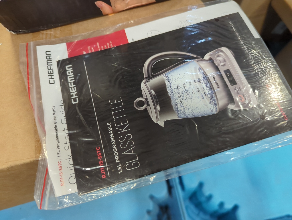 Chefman 1.5L Programmable Electric Glass Kettle