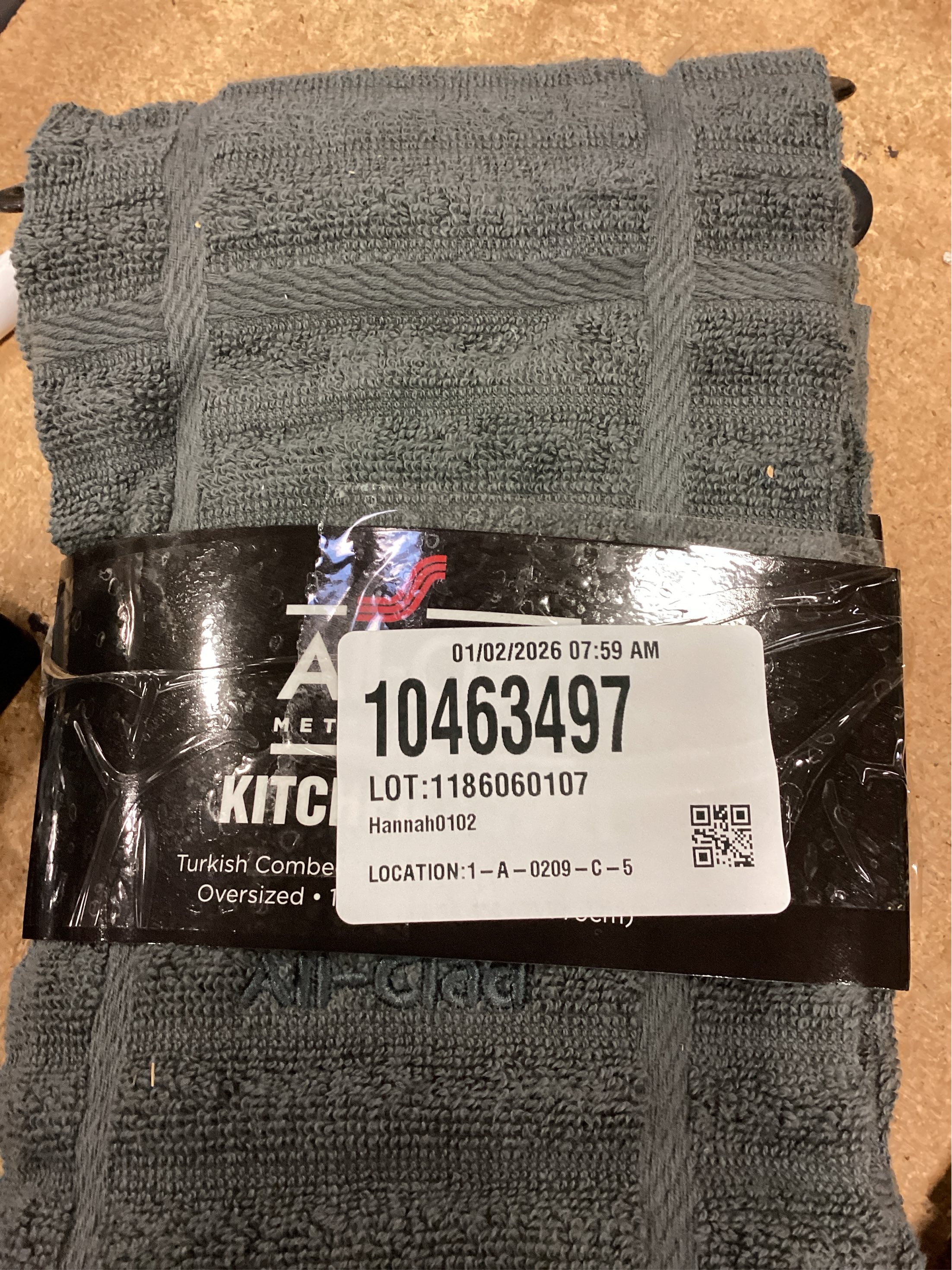 All-Clad Solid Cotton Kitchen Towel, 1-Pack, Pewter