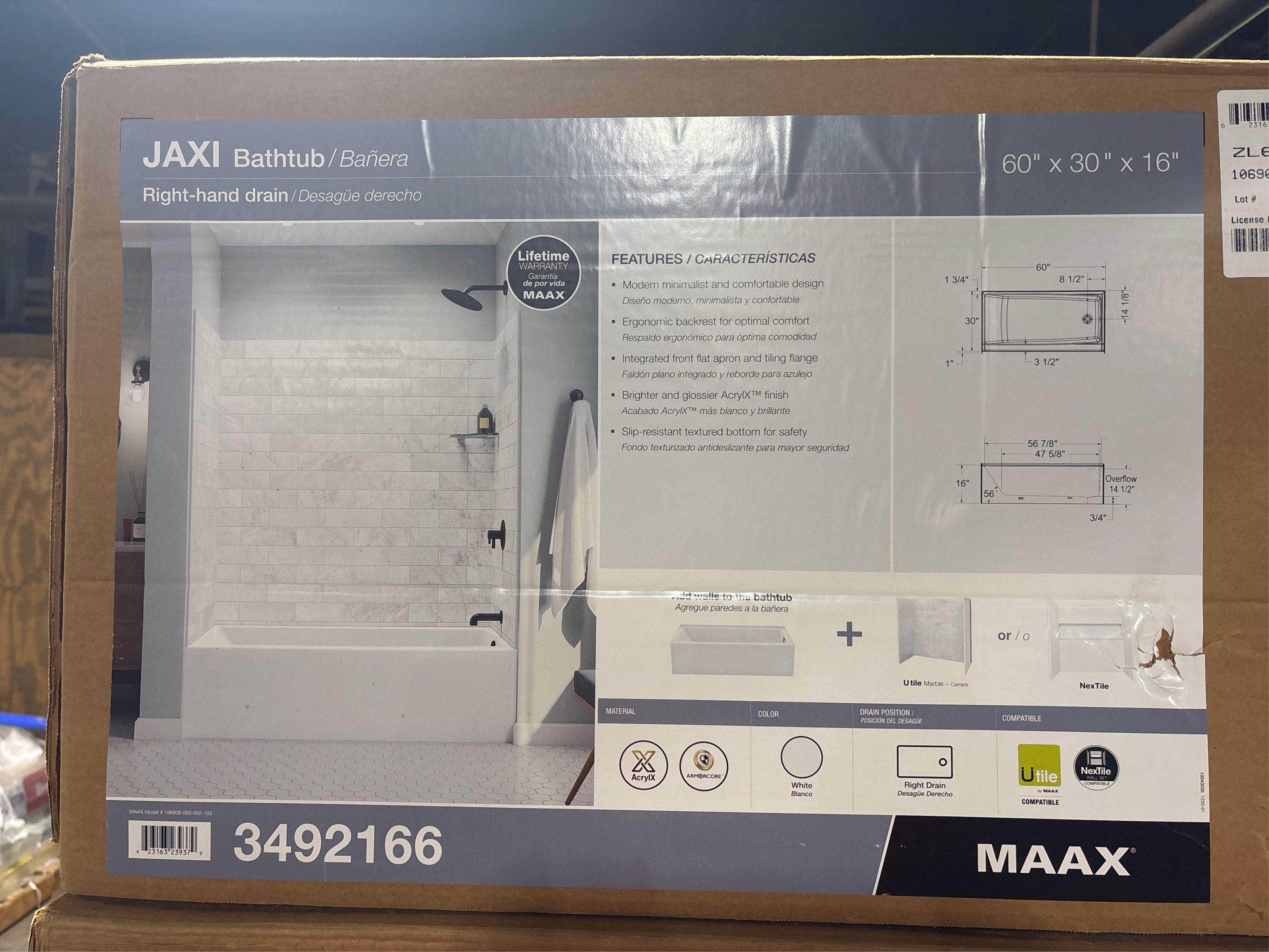 MAAX 31.5 x 60 Bath