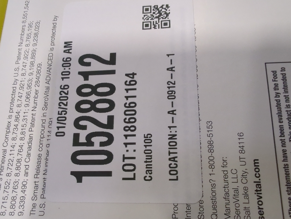 SeroVital Advanced Dietary Supplement 120 Capsules   60 Tablets