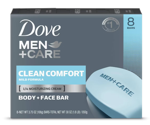 Dove Men Care Clean Comfort Body & Face Bar Soap - 8pk - 3.75oz each