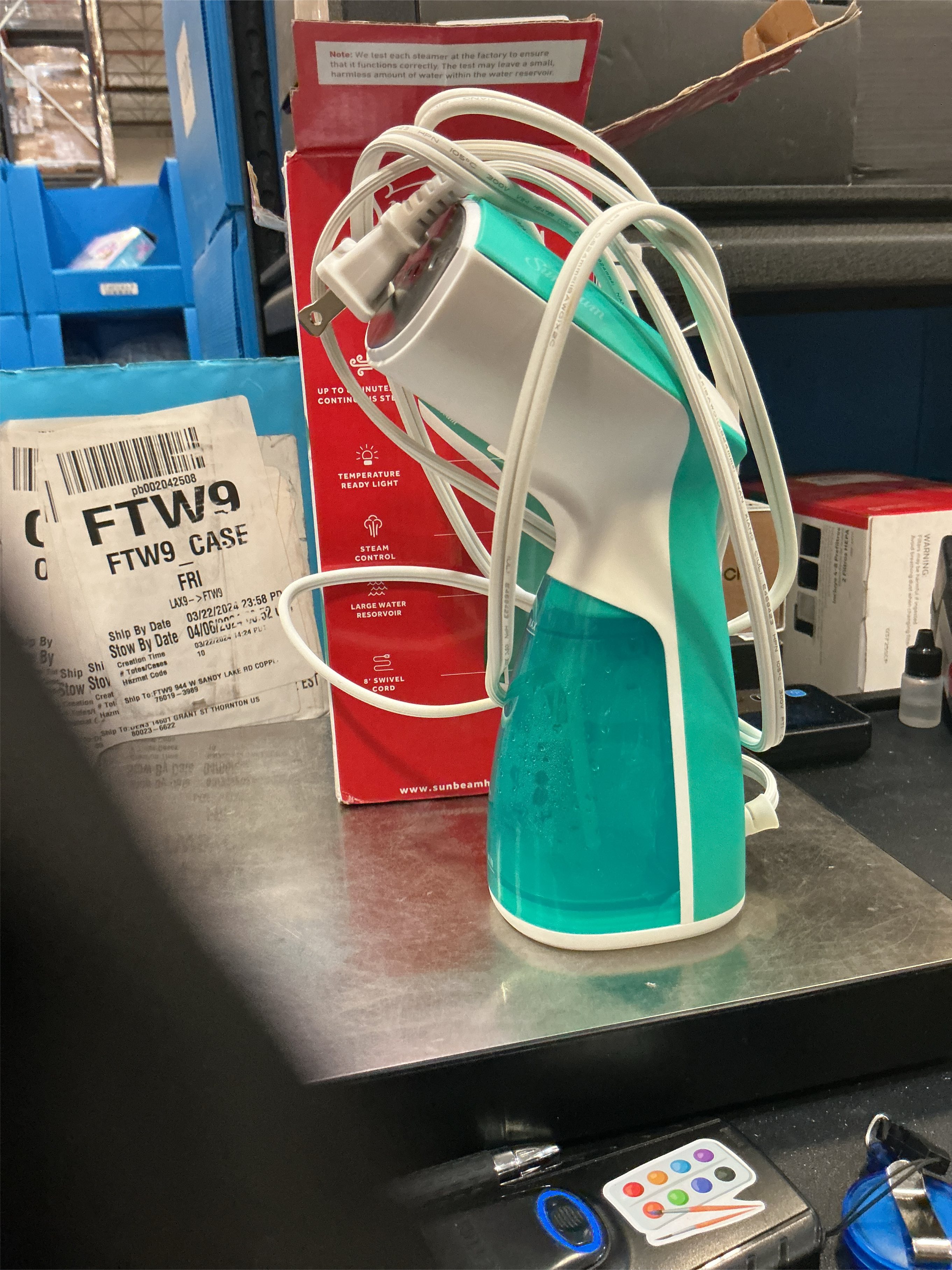 Sunbeam 1000W Compact Handheld Steamer with Brush Attachment