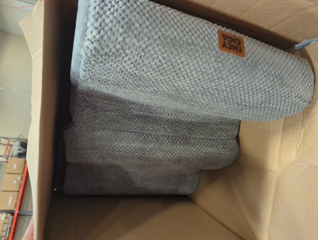 EHEYCIGA Curved Dog Stairs Ramp for Small Dogs 15.7 H, 3-Step Dog Steps for Couch Sofa and Chair, Pet Stairs for Cats, Non-Slip Balanced Pet Steps Indoor, Grey