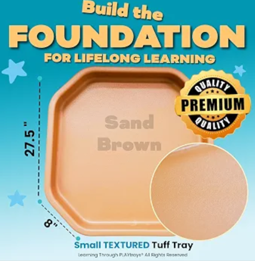 Textured Tuff Tray 27.5” Small [White] Sensory Play Tray for Kids, Toddler Sensory Bin for Sand and Water Play, Montessori Sand Tray