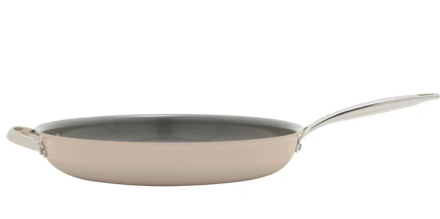 GreenPan The Big Fry 14” Pan with Helper Handle Taupe