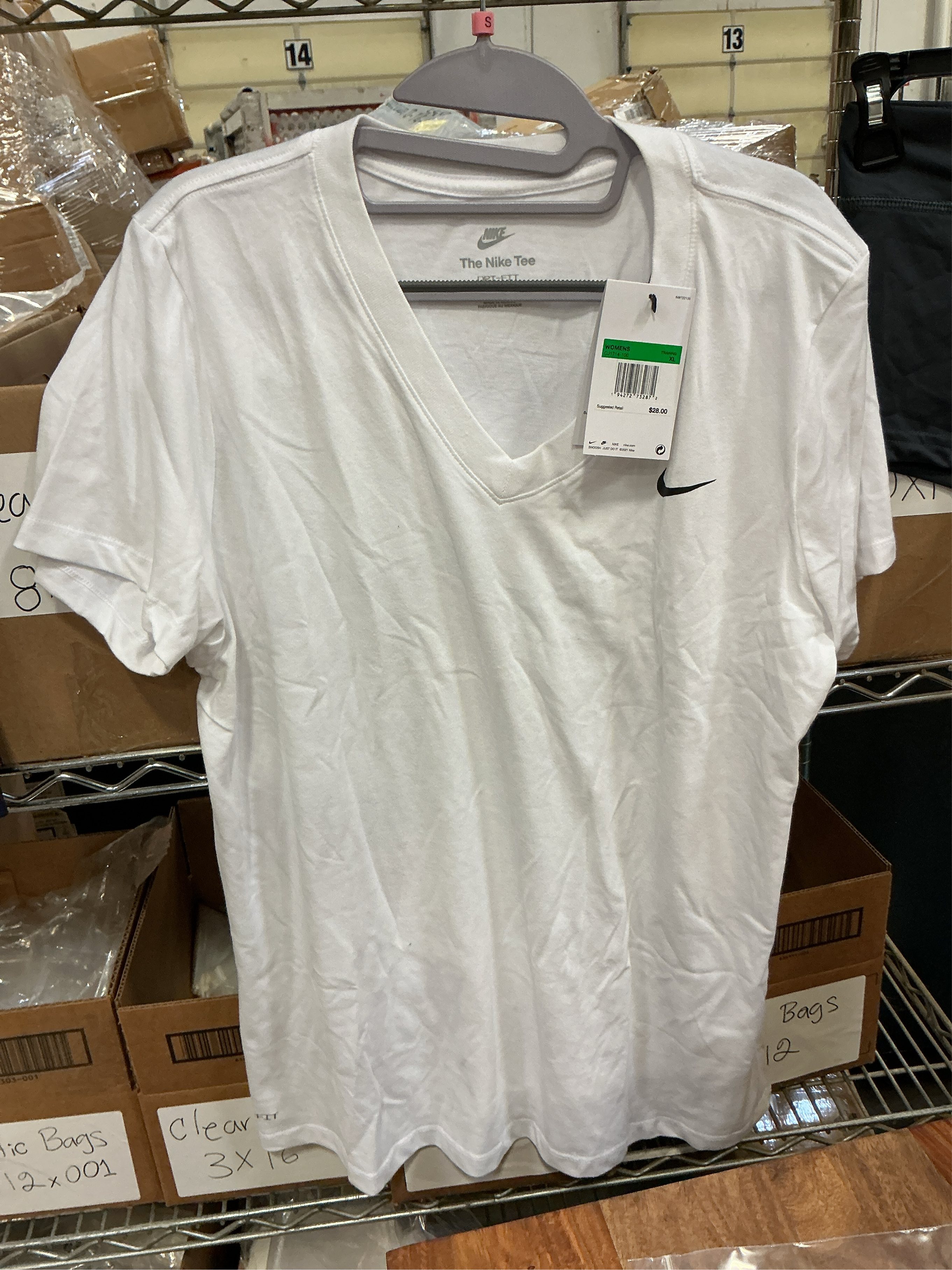 size XL. Nike Women's Dry V-Neck T-Shirt-white-xl