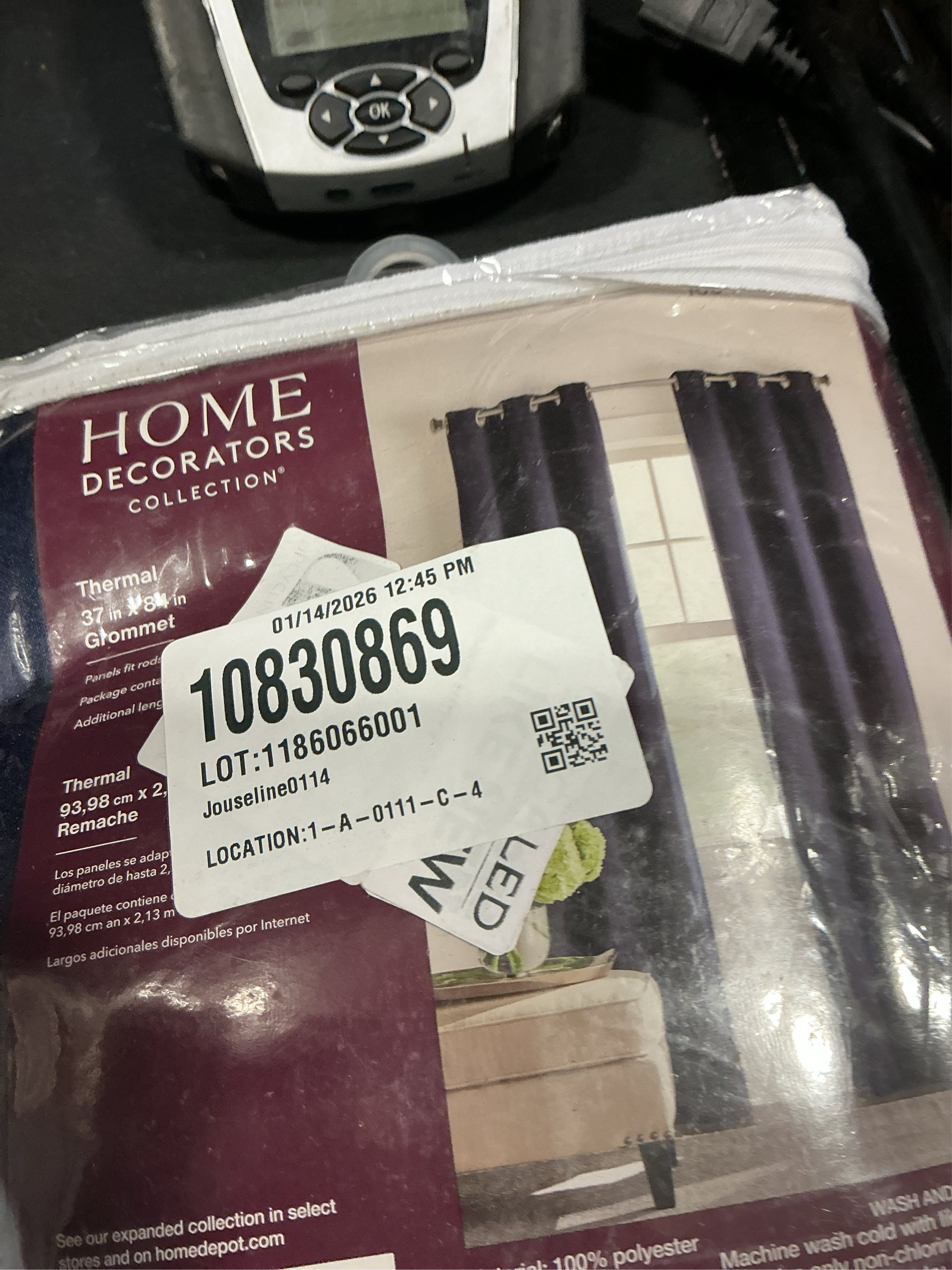 Thermapanel Midnight Solid Polyester 37 in. W x 84 in. L Room Darkening Single Grommet Top Curtain Panel