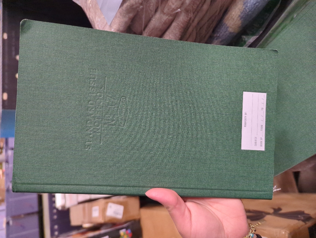 DesignWorks Ink Standard Issue No. 17 Hardcover Cloth Green 7.25 x 11.75 Tall Notebook Journal with 96 Lined Pages - Perfect for Office Work, Writing, and Journaling