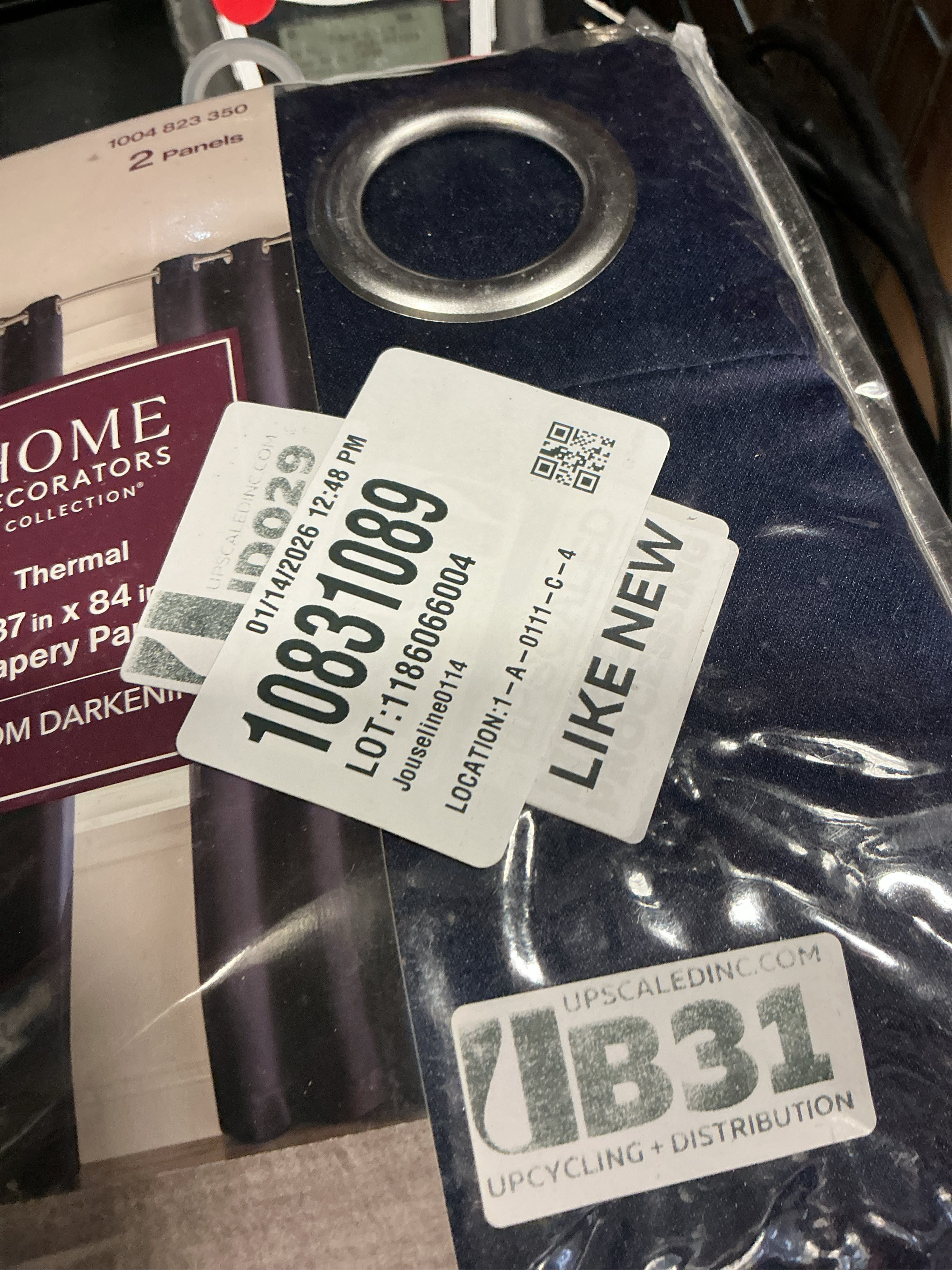 Thermapanel Midnight Solid Polyester 37 in. W x 84 in. L Room Darkening Single Grommet Top Curtain Panel