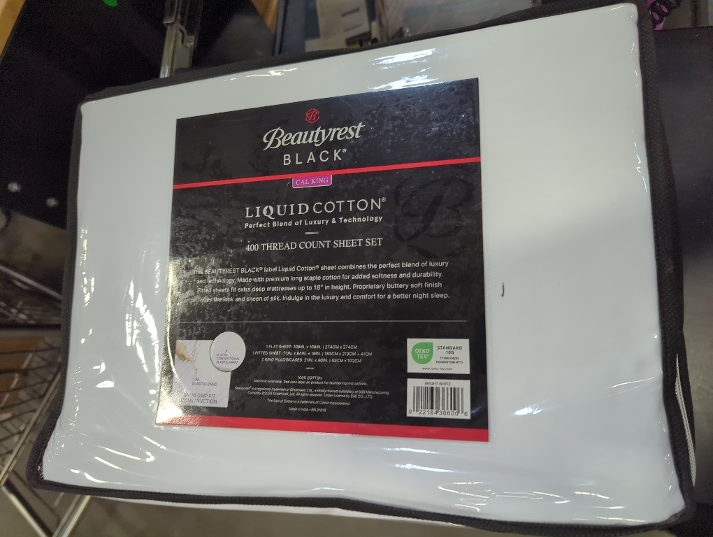 Beautyrest White Cal King Liquid Cotton 400 Thread Count Sheet Set