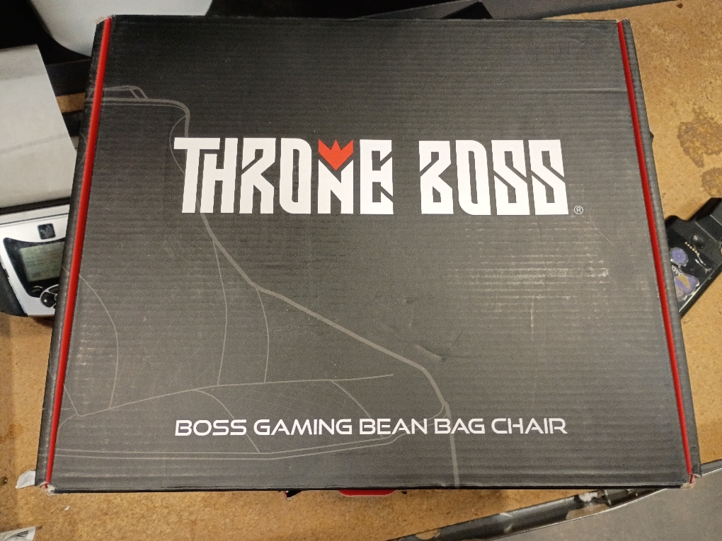 Throne Boss Gaming Bean Bag Chair Cover for Kids with High Back, Red – Floor Gaming Chair Cover, Easy to Clean Fabric, Large Side Pockets, Headphone Hanger, Requires 200 Liters Polystyrene Beans