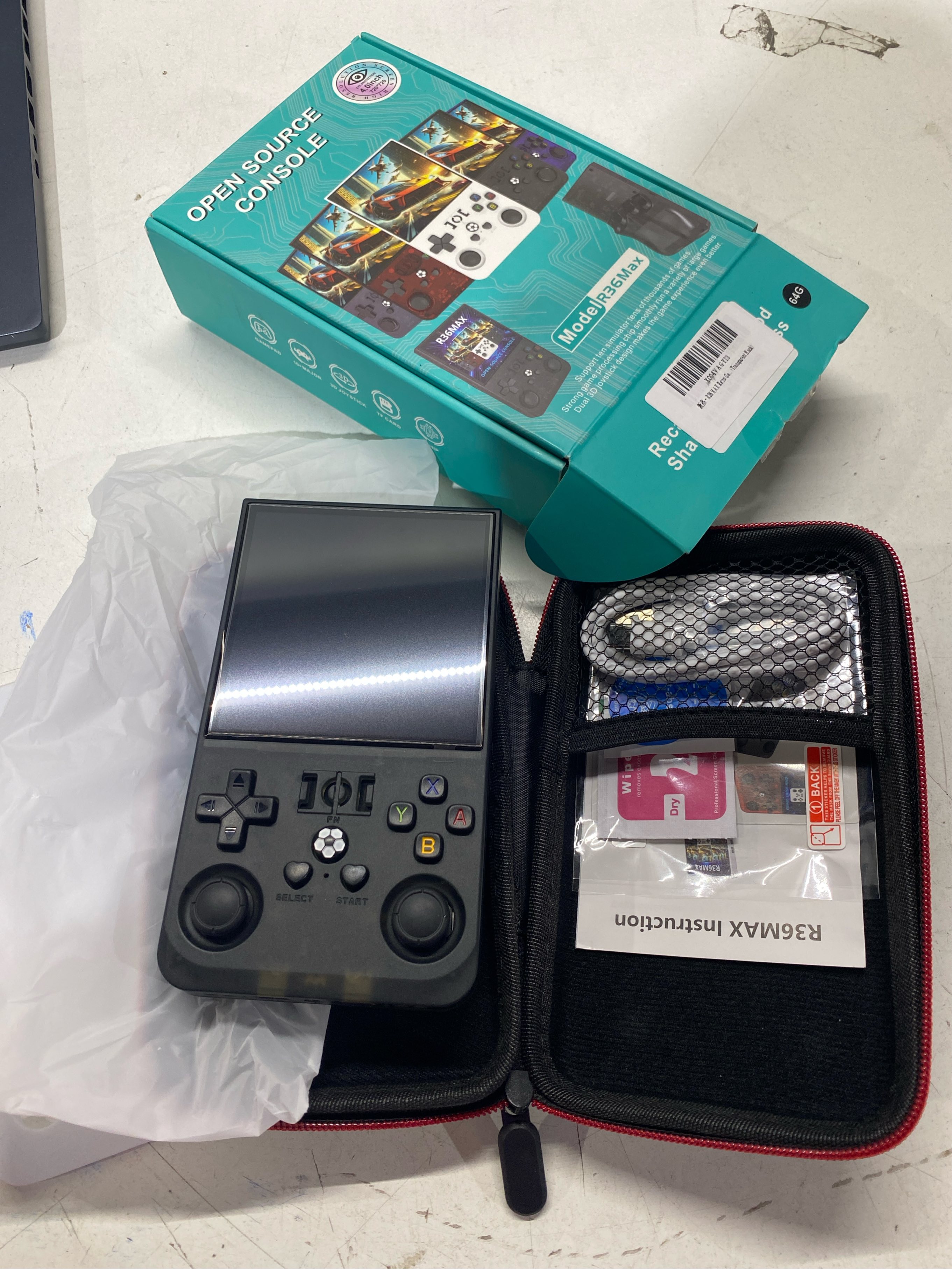 R36MAX Retro Gaming Console,4.0 Inch Handheld Game Console 30+ Simulators,Hand Held Game Console (Black)