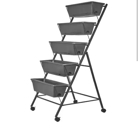 Black Vertical Elevated Raised Garden Bed