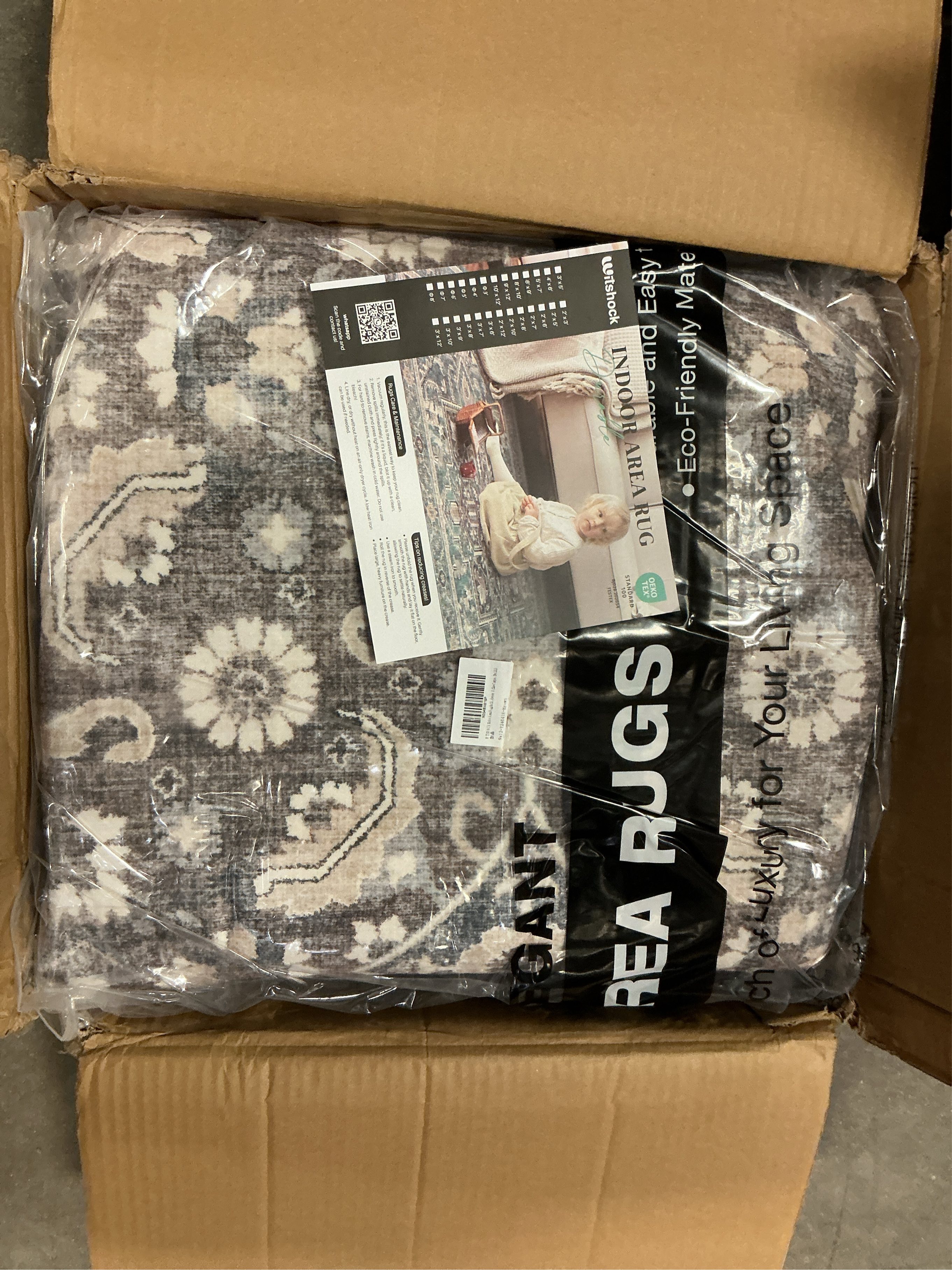 WITSHOCK Living Room Area Rugs 9x12: Soft Non-Slip Backing Washable Rugs Vintage Large Carpet for Bedroom Office Dining Room Kitchen Stain Resistant Home Decor Rug