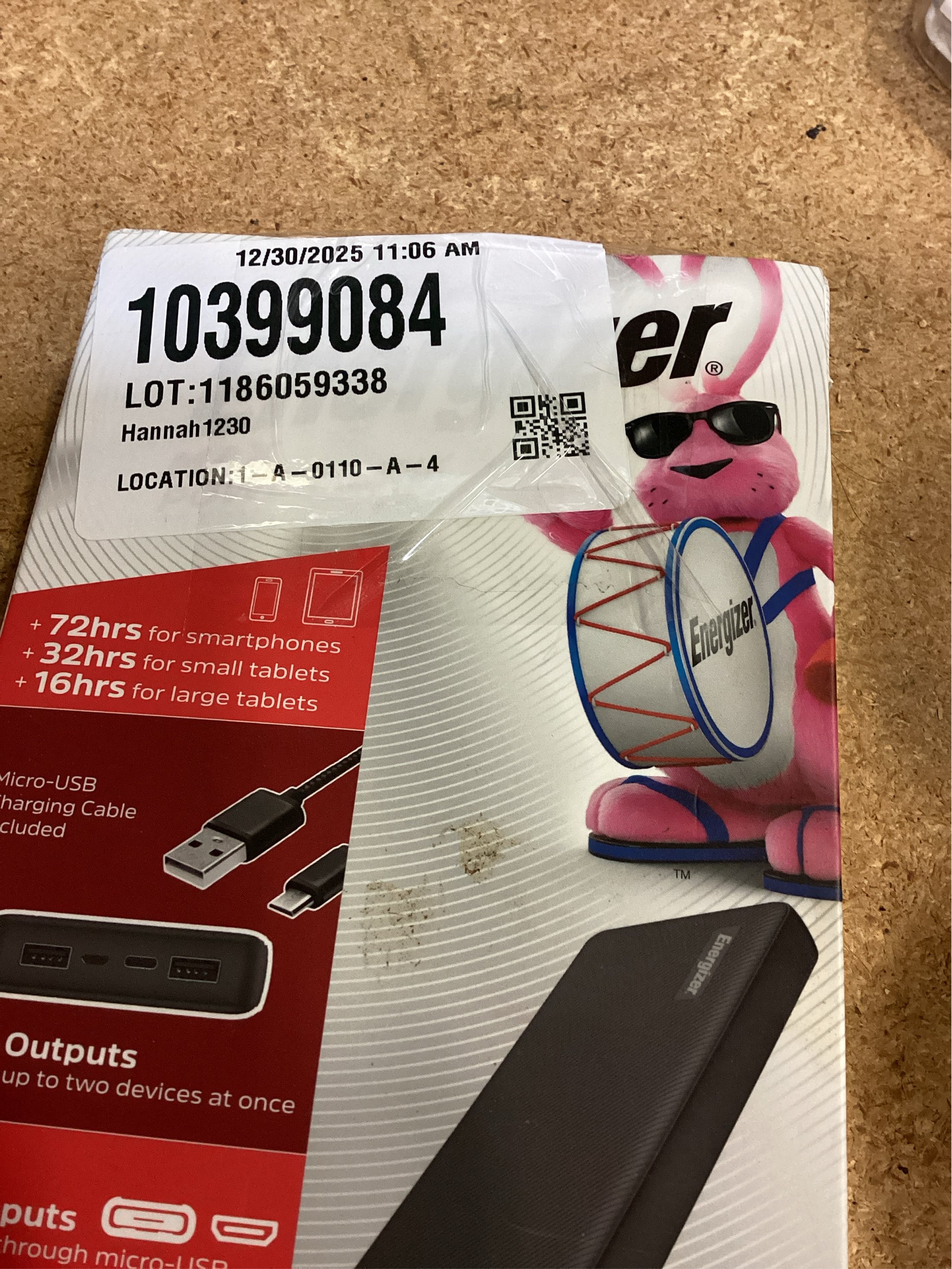 Energizer - MAX 20,000mAh High Speed Universal Portable Charger for Apple, Android, Google, Samsung & USB Enabled Devices - Black