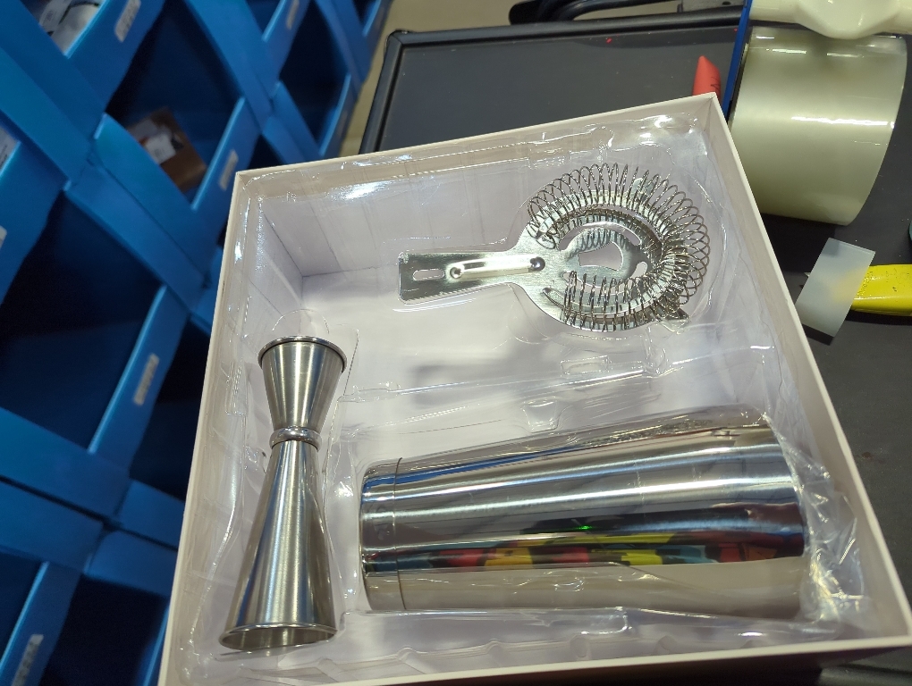 Professional Cocktail Shaker Set Bartending Kit: Weighted Boston Shaker Tins, Hawthorne Strainer and Japanese Jigger