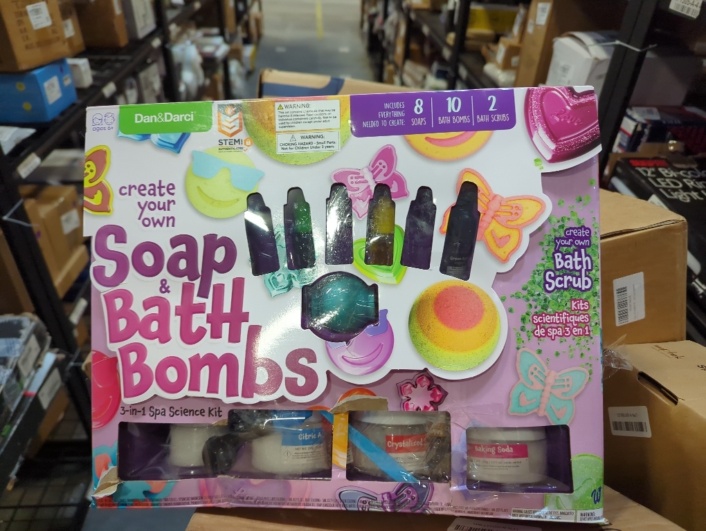 Dan&Darci Soap & Bath Bomb Making Kit for Kids, 3-in-1 Spa Science Kits, Easter Craft Gifts for Girls & Boys Age 6-12 Year Old Girl Crafts: DIY Experiment Toys, Gift for Kid Ages
