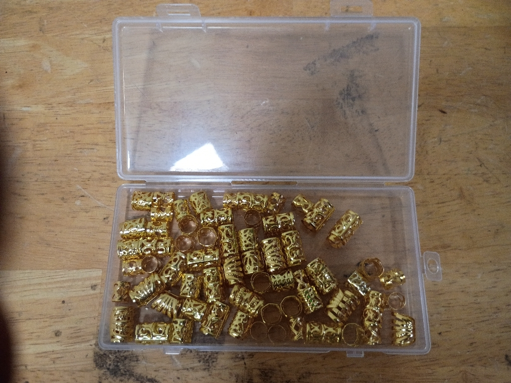 80 PCS Gold Dreadlock Beads Hair Jewelry Braids Accessories for Goddess Locs Crochet Passion Twist Hair Rings Soft Metal Adjustable Braiding Cuffs (80Pcs, Gold)‼️missing pieces‼️