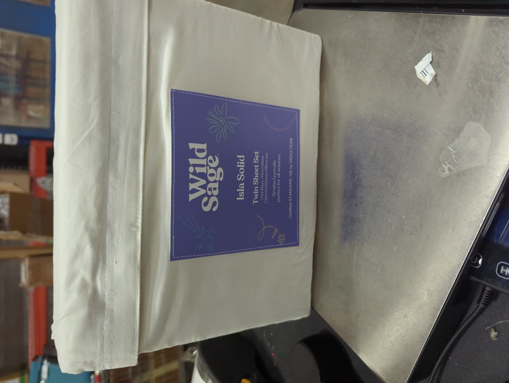 Queen set...Wild Sage Brushed Cotton Percale 300-Thread-Count Twin Sheet Set in Coconut Milk