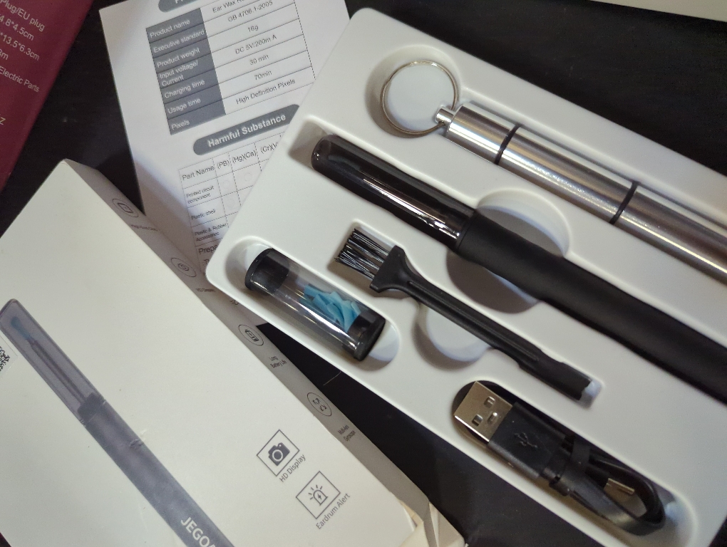 Ear Wax Removal Tool Camera, Ear Cleaner with Camera, Ear Cleaning Kit 1296P HD Ear Scope, 6 LED Lights and 10 Ear Picks, Earwax Removal with Otoscope